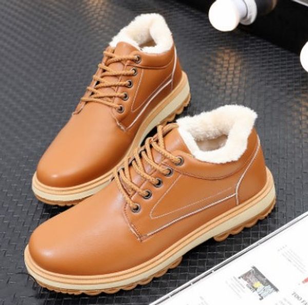 

новые 2019 взрыва модели мужской плюс бархат обуви англия теплых ботинок толстой зимой тенденции мужской обувь