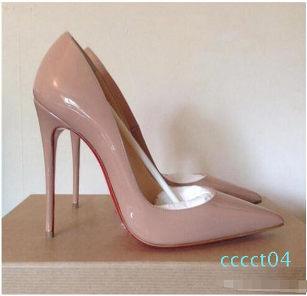

2019 women shoes red bottoms high heels pointed toe red sole 8cm 10cm 12cm pumps come with logo dust bags wedding shoes ct04, Black
