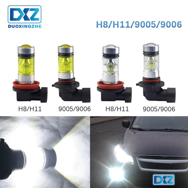 

dxz 2pcs led fog lights 9005 9006 h8 h11 hb4 hb3 super bright car driving running lamp headlight bulb 2835 20smd 1200lm 12v