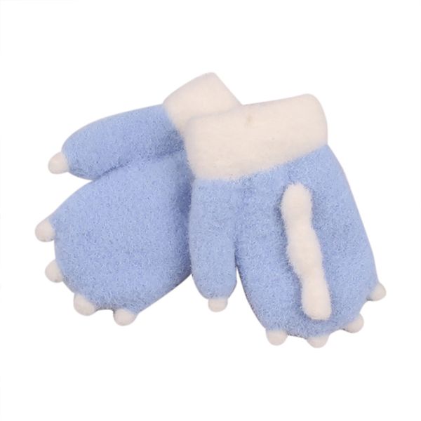 

2020 new winter winter big children' gloves half finger knit gloves boy gloves mittens warm dropshipping ins wind red netwo, Blue;gray