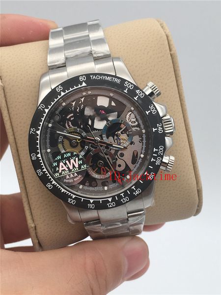 

awf 2019 new cosmograph 116500 irregular luminous ceramic bezel wristwatches asia 4130 movement automatic men's watches no chronograph, Slivery;brown