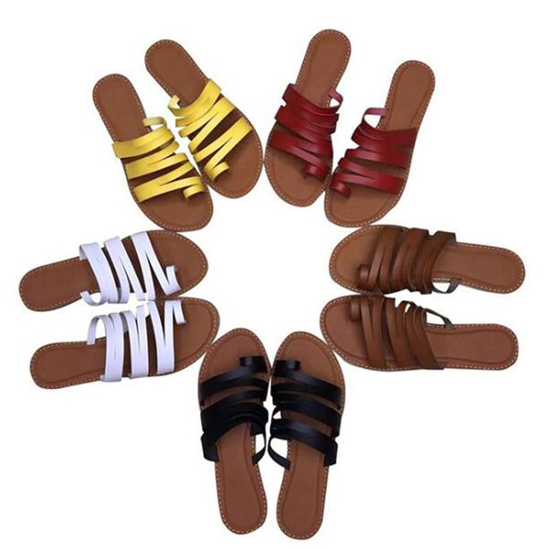 

summer simple beach sandals women casual clip toe roman bandage flat slippers cozy travel flip flops home slides women sh83, Black