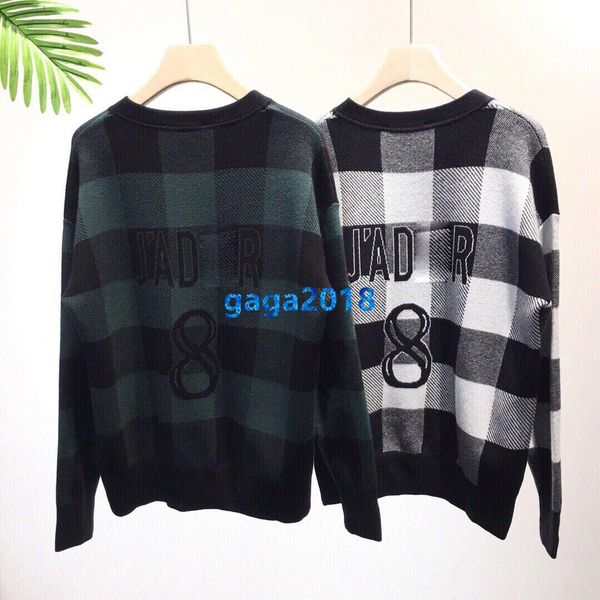 

high end женщины девушки вязать свитер плед мотив письмо шаблон с длинным рукавом блузка рубашка трикотаж взлетно посадочной полосы milano м, White;black