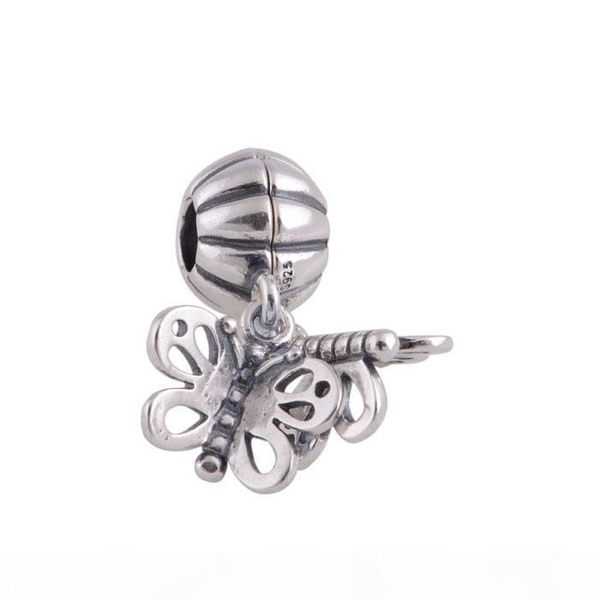 

100% 925 sterling silver forever friends butterfly bead fits european style pandora jewelry charm bracelets, Black