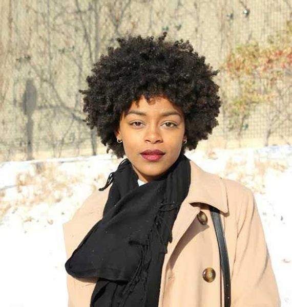 Beauty Lady Hairstyle Short Kinky Curly Natural Wig Brazilian Hair