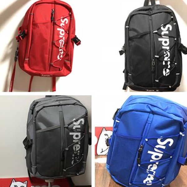 

supre letters shoulder bag luxury sup 17ss backpack junior designer schoolbag 3m reflective brand rucksack oxford big daypack c81203