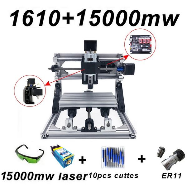 

domestica 15w cnc1610 лазерный гравировальный станок синий лазерный 500mw 1500mw 5500mw 15000mw вуд маршрутизатор pcb металла резьба по дере