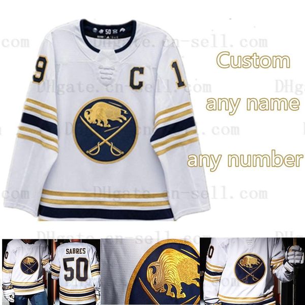 

buffalo sabres 50th golded jersey carter hutton jack eichel sam reinhart jeff skinner rasmus dahlin hockey jerseys any name pls contact us, Black;red