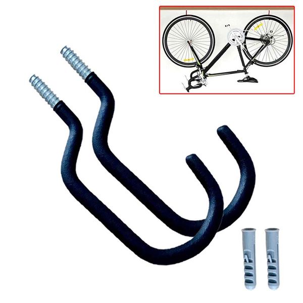 

2 pcs bike wall stand holder heavy duty bicycle hanger storage hooks wall mount bike cycle rack cycling brackets sturdy