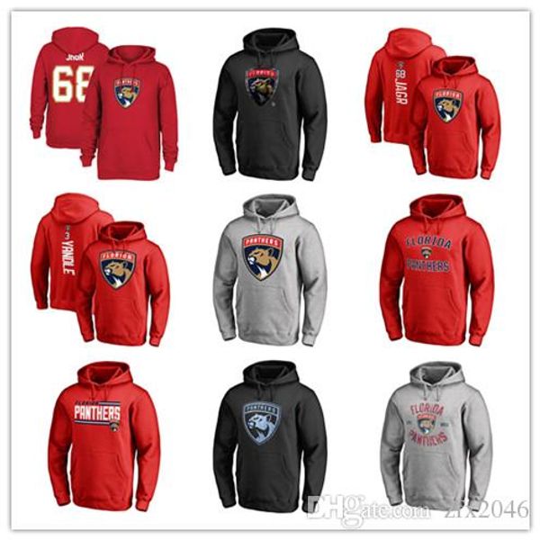 

mens pullover hoodie florida panthers #68 jaromir jagr red jersey hockey hoodies 2020 long sleeve outdoor wear coats printed hooded, Black
