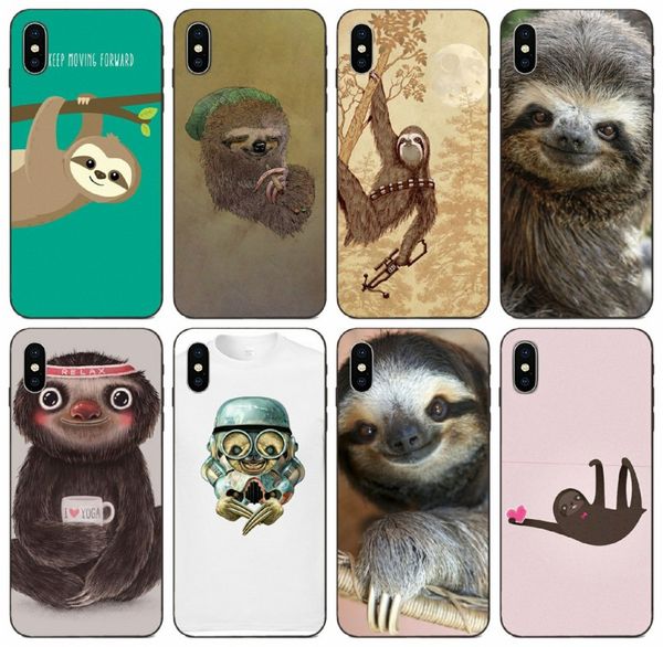

[tongtrade] sloth cell case for apple iphone 11 pro max x xs 8 7 6 5 4 samsung a6 2018 a60 a6s huawei y7 y9 redmi note 6 pro custom case