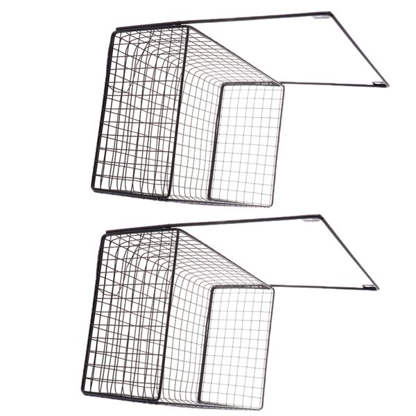 

2x wrought hanging storage basket kitchen bedroom sundries organizer
