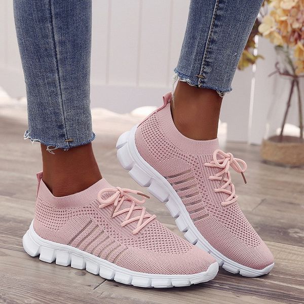 

light sneakers for women breathable mesh socks running shoes female trainers slip on sport shoes lace up casual flats plus size