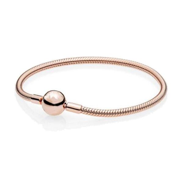 

other bracelets real 925 sterling silver rose gold round head classic letter bracelet fit european charm women jewelry, Golden;silver