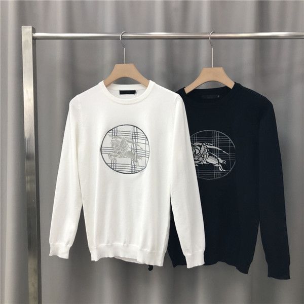 

19aw luxurious brand design bbr hoodie long sleeve crewneck sweater sweatshirt fashion war horse pullover hoodie outdoor sweatshirt, Gray;blue