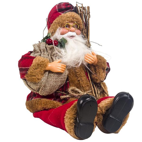 

new-merry christmas santa claus sitting doll fabric christmas doll decoration children kids gift for house orname