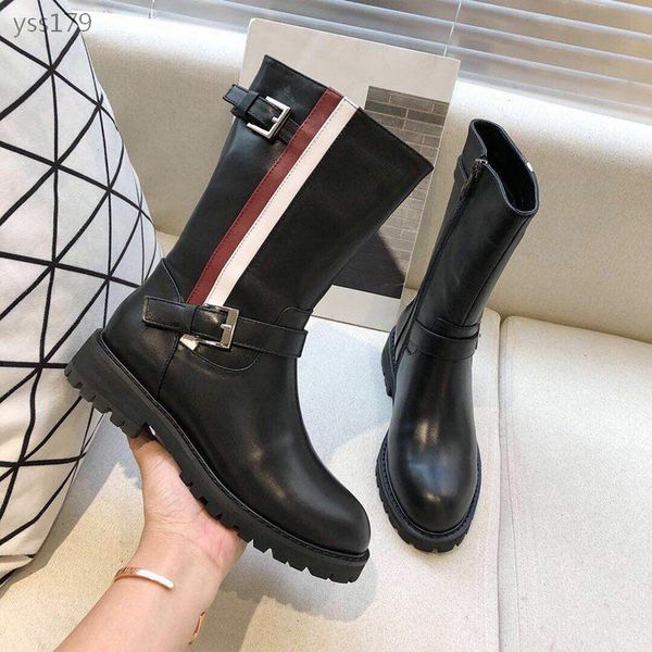 

european station flat martin boots female 2019 autumn and winter new low-heeled leather boots british wind short boots female genuine, Black