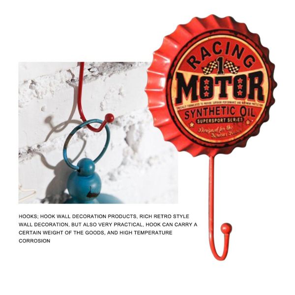

nocm-new retro creative beer cover hook "racing motor" character personality hook dressing room clothes home wall crafts