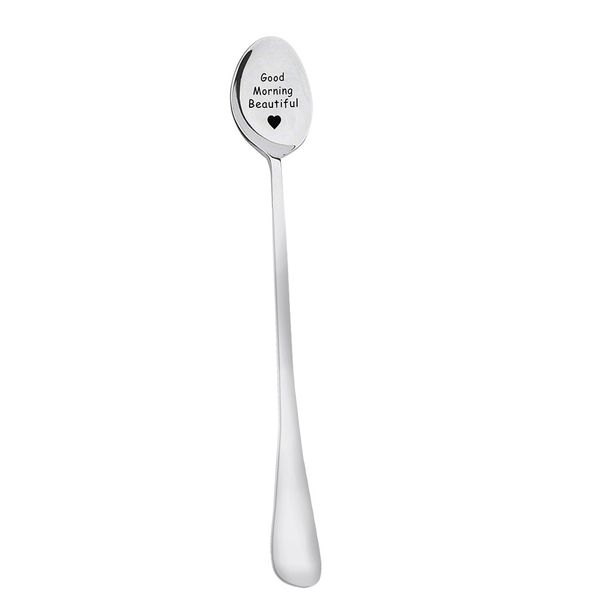 

creative stainless steel coffee spoon personalized lettering couple gift tableware exquisite tableware spoons accessories z31