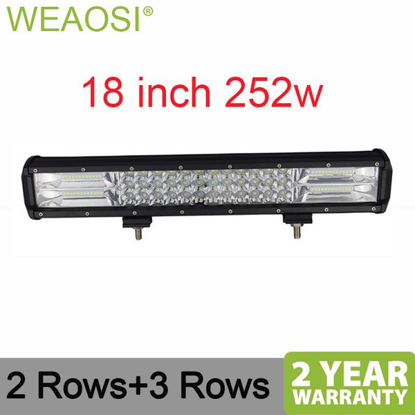 

252w 18inch 3-row led light bar offroad led bar combo beam work light for truck suv atv 4x4 4wd 12v 24v