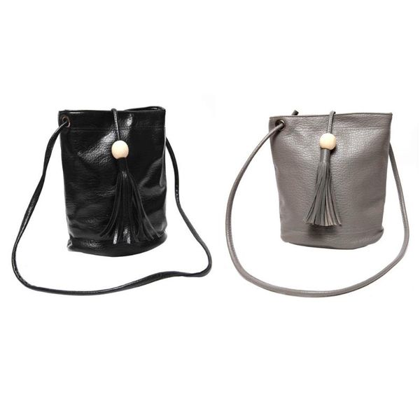 

women pu leather barrel bag tassel ball mini shoulder crossbody bag