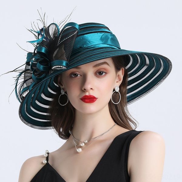 

wind ponytail veil shade sun veil sun hat leisure flower elegant hat, Blue;gray