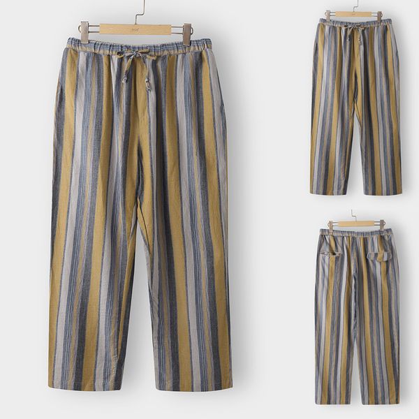 

male trousers fashion men's casual outdoors striped print trouser cargo long pants pantalon hombre sweatpants, Black