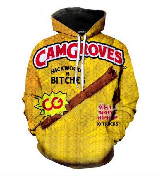 

new fashion sweatshirt men / women 3d hoodies print backwoods slim stylish hooded hoodies lms029, Black