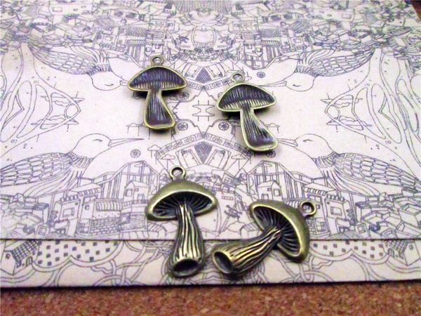 

45pcs-- 30x18mm antique bronze mushrooms charm diy charms pendants, Bronze;silver