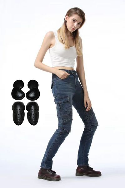 

loong biker motorcycle women's jeans locomotive outdoor pants motorcycle pants women's trousers with protective gear