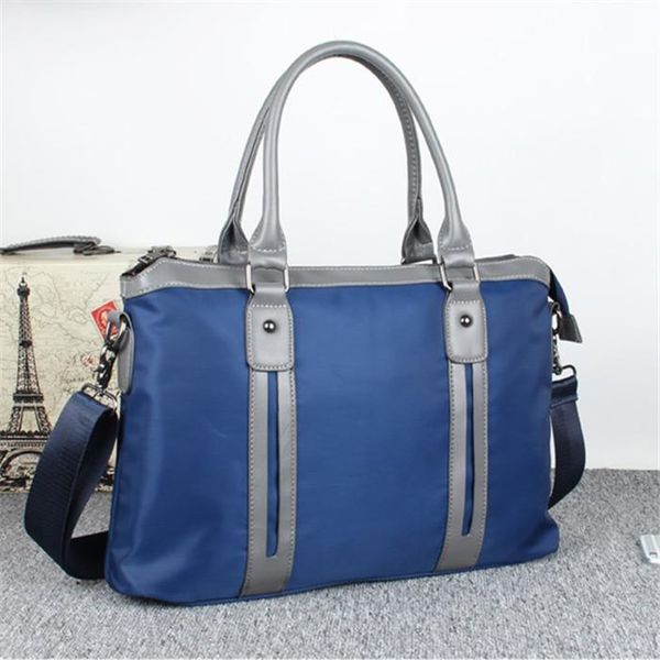 

wholesale men handbag waterproof wear-resistant oxford cloth men business briefcase fashion stripes contrast color shoulder messenger bag