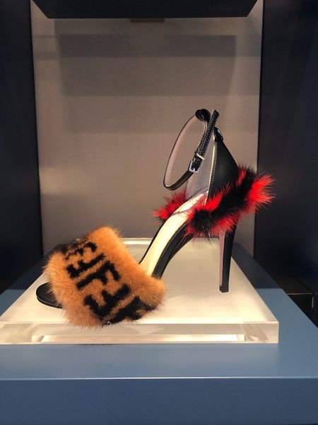 

2019 fa hion luxury de igner women hoe high heel women andal tar vintage andal hoe with box ize 35 41 312, Black