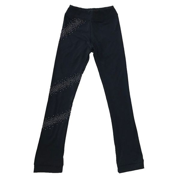 

womens girls ice figure skating practice long pants warm tights with fleece for children - choice from 11 sizes, 2 crystal pattern