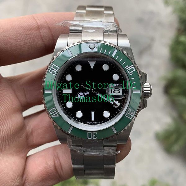 

luxury watches 116610 116610ln automatic black dial green ceramic bezel mens watch 316l stainless steel mens watches 40mm, Slivery;brown