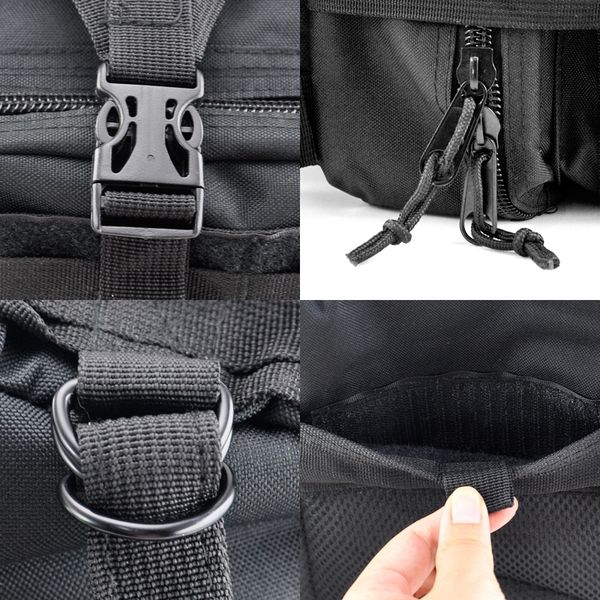

30l outdoor military rucksacks backpack camping hiking trekking bag - black backpacking packs