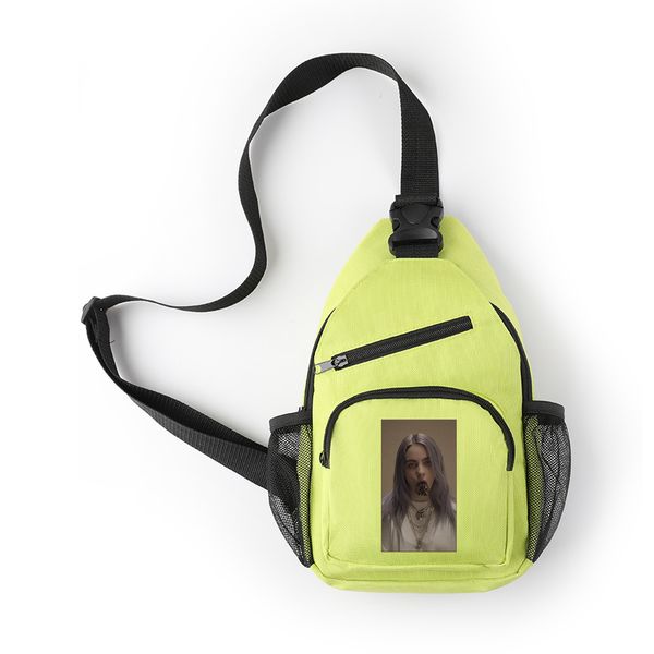 

new shoulder bag singer billie eilish fashion backpack shoulder bag teenagers boys girls recreational sports sports cool bags, Black