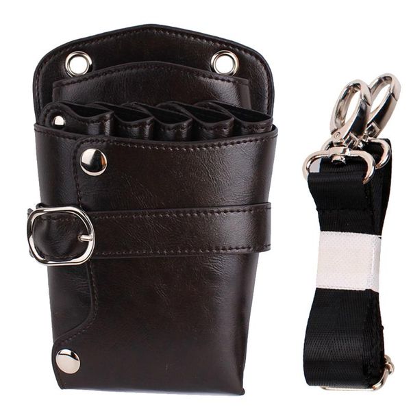 

pu bag holder casual adjustable strap waterproof waist pack tool storage scissors shoulder pouch rivet hairdresser barber