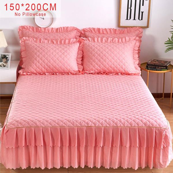

new 150*200cm solid cotton single double bed skirt mattress cover petticoat twin full queen bed skirts bedspread bedding sets