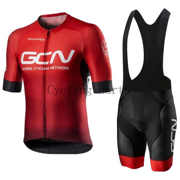 

gcn 2020 cycling clothing set pro team men summer short sleeve jersey and bib shorts breathable mtb racing maillot suit, Black;blue