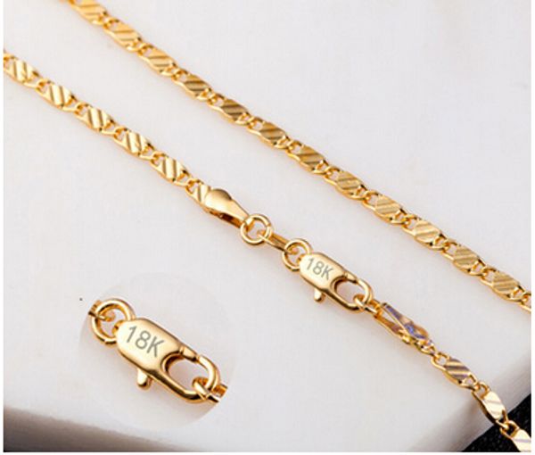 

18k gold plated chains 925 silver plated necklaces 2mm/16inch-30inch fashion short clavicle chains wholesale necklace 20pcs/lot by epacket