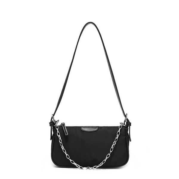 

women's fashion leather purse and handbags concise vintage elegant chain baguette bag shoulder bag office daily