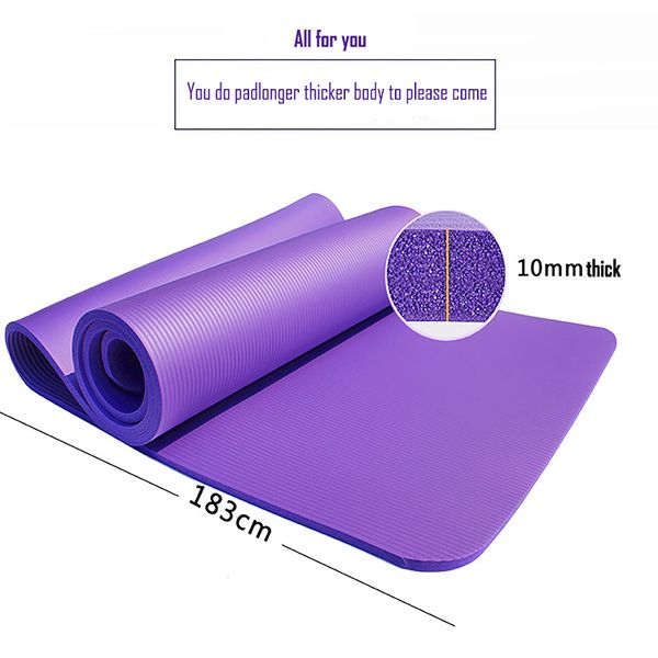 

1830*610*10mm nbr yoga mat carpets towel mattress exercise accupressure massage fitness play mat bag yoga gym
