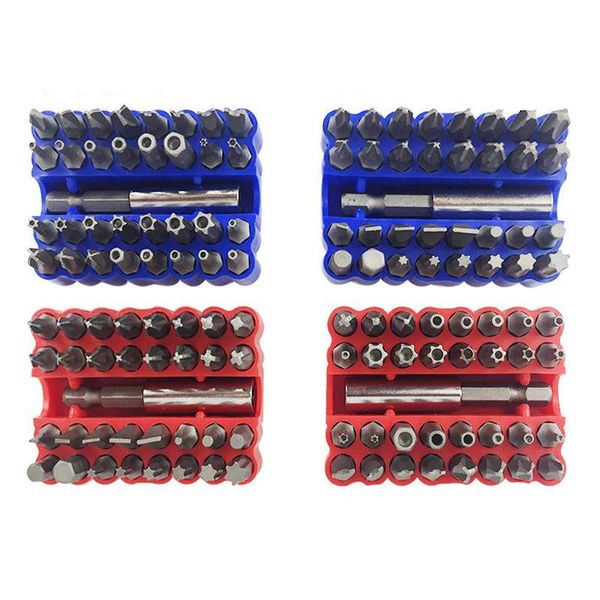 

33pcs security screwdriver tamper proof bit set torq torx hex star spanner with 1/4" magnetic holder woodworking tools box