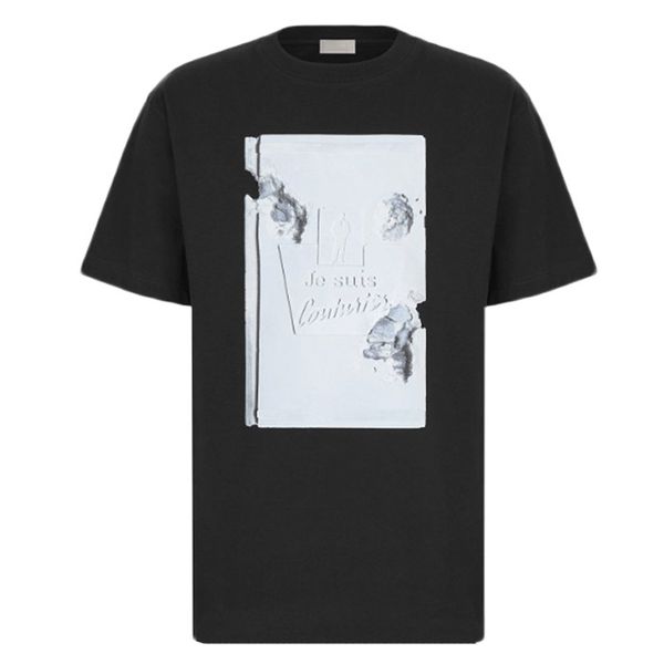 

20ss high-end 3d плакат книга, напечатанная tee лето мужчины женщины шеи экипажа простая футболка high street с коротким рукавом путешествия, White;black