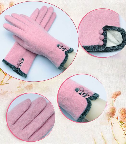 

fashion-gloves touch screen gloves five fingers winter warm wool gloves multi colors, Blue;gray