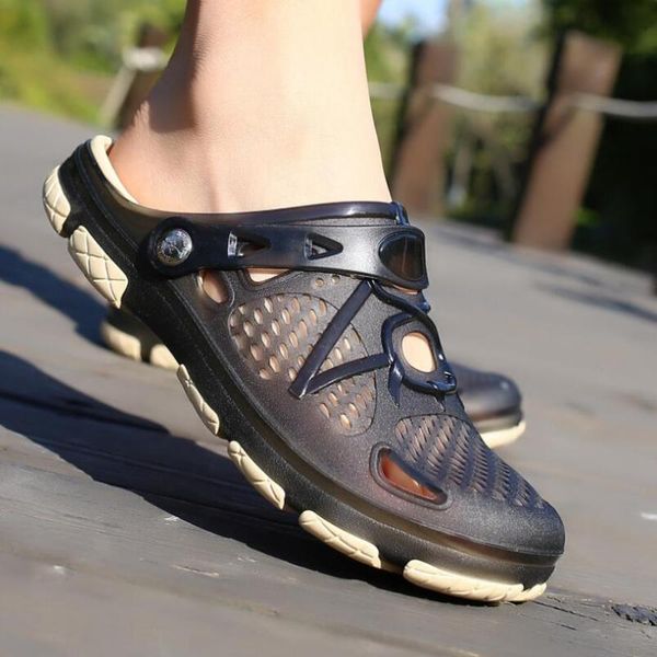 

2019 new men sandals summer flip flops slippers men outdoor beach casual shoes male sandals water shoes sandalia masculina, Black