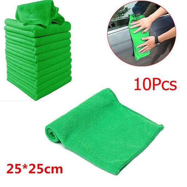

carprie 10 pcs microfiber car wash towel soft cleaning auto car care detailing cloths wash towel duster 9.84'' x 9.84''i