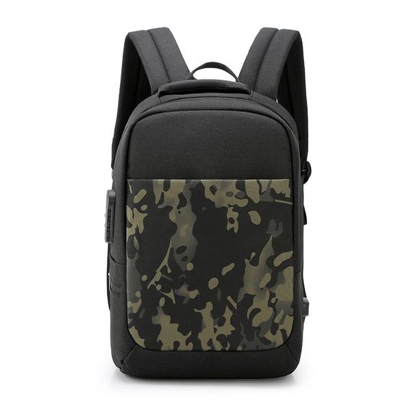 

designer-college backpack water-resistant shoulder bag for men women travel casual daypack with usb charging port and lock 15.6 inch