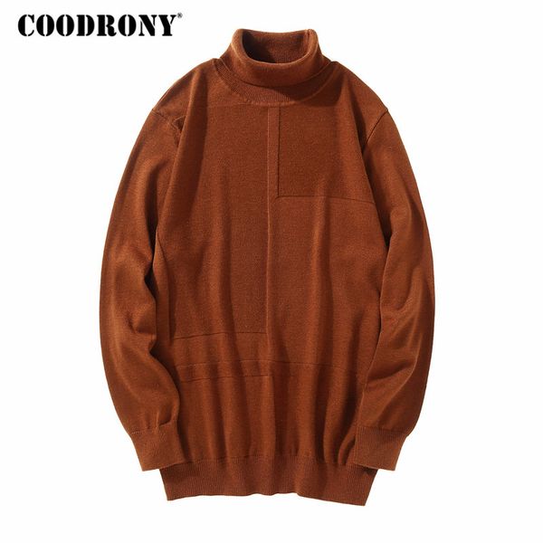 

coodrony turtleneck men sweater cashmere pullover men clothes 2018 winter christmas mnes sweaters thick warm wool pull homme 190, White;black