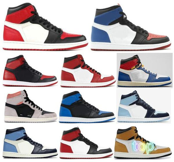 

1 high og chicago bred toe 3 banned royal basketball shoes men 1s union la rookie year sneakers with box